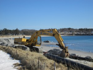 Western Beach being "renourished" this past winter.
